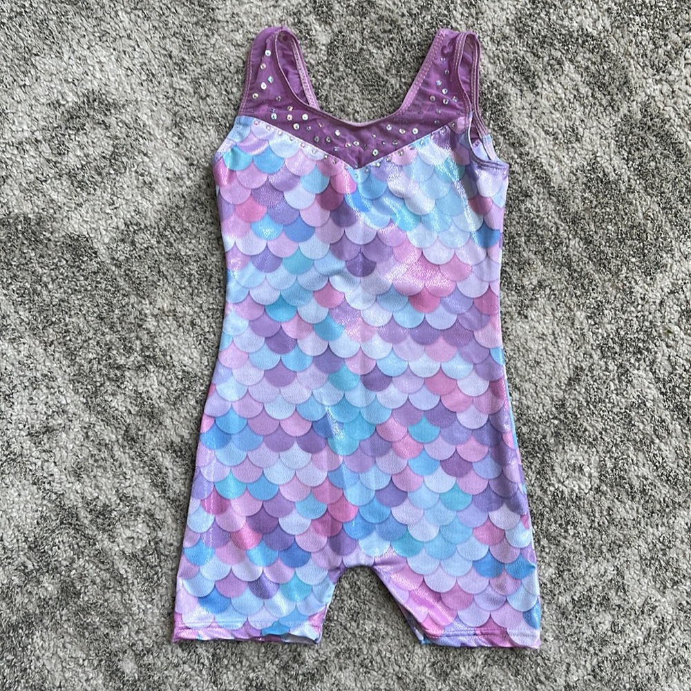 Toddler Girls Sparkly Mermaid Gymnastics Leotard